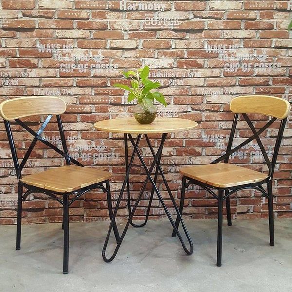 Mẫu ghế sắt gỗ quán cafe, trà sữa