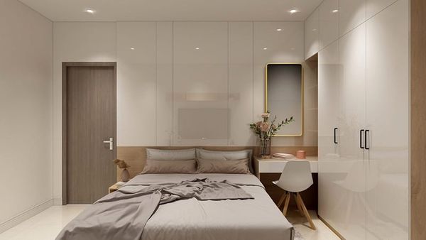 Hướng đặt giường ngủ lệch cửa ra vào