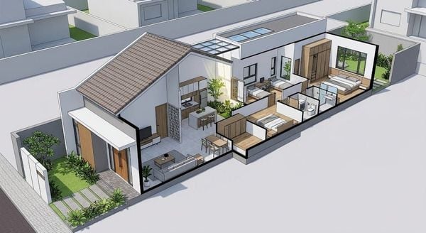 Kinh nghiệm&nbsp;thi công&nbsp;nhà cấp 4 5x20 3 phòng ngủ