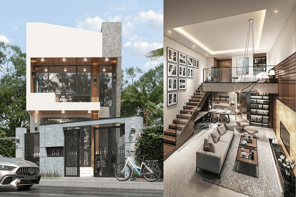 Mẫu nhà 1 trệt 1 lửng đẹp 75m2