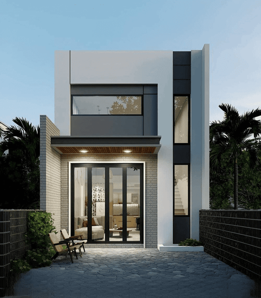 Mẫu nhà 1 trệt 1 lửng đẹp 60m2