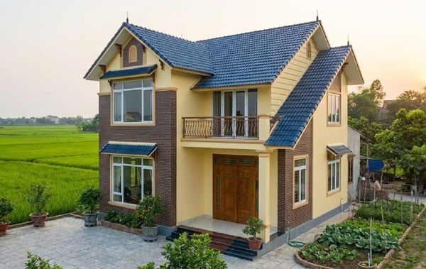Mẫu nhà 2 tầng nông thôn 400 triệu mái Thái