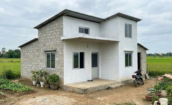 Mẫu nhà 2 tầng nông thôn 400 triệu tối giản