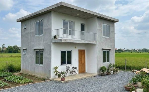 Mẫu nhà 2 tầng nông thôn 400 triệu tối giản