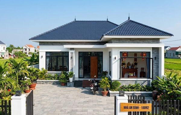 Mẫu nhà cấp 4 100m2 3 phòng ngủ 1 thờ