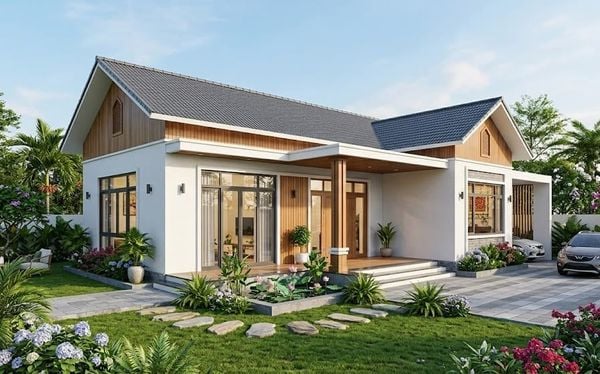 Mẫu nhà cấp 4 120m2 3 phòng ngủ 1 thờ