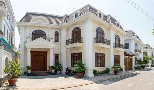 Mẫu nhà cấp 4 có gác lửng 5x16 tân cổ điển