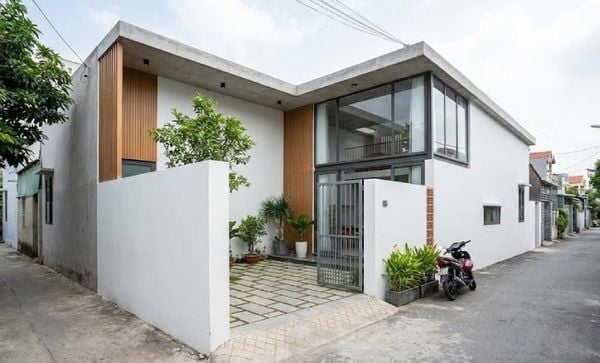 Mẫu nhà cấp 4 có gác lửng 5x16 mái bằng