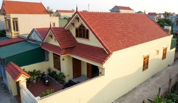 Mẫu nhà cấp 4 có gác lửng 5x16 mái Thái