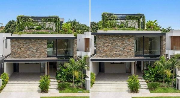 Mẫu nhà mặt tiền 7m 2 tầng mái bằng