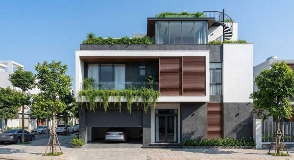 Mẫu nhà mặt tiền 7m 2 tầng 1 tum