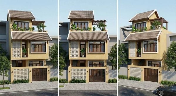 Mẫu nhà mặt tiền 7m 2 tầng 1 tum
