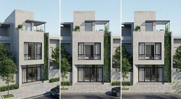 Mẫu nhà mặt tiền 7m 2 tầng 1 tum