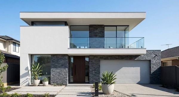 Mẫu nhà mặt tiền 7m 2 tầng tối giản