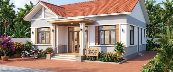 Mẫu thiết kế&nbsp;nhà cấp 4 3 phòng ngủ 500 triệu diện tích 100m2