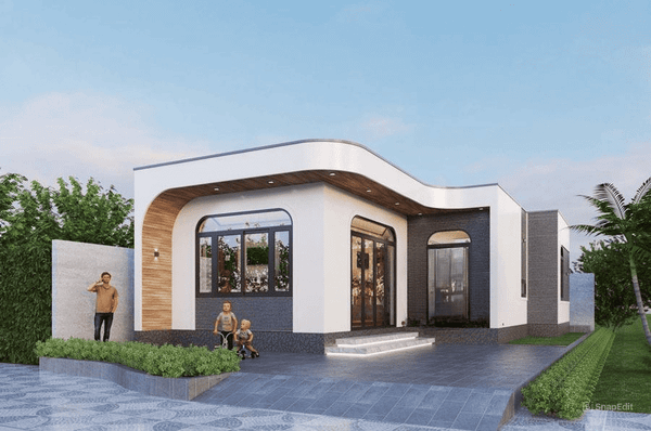 Mẫu nhà cấp 4 3 phòng ngủ mái bằng