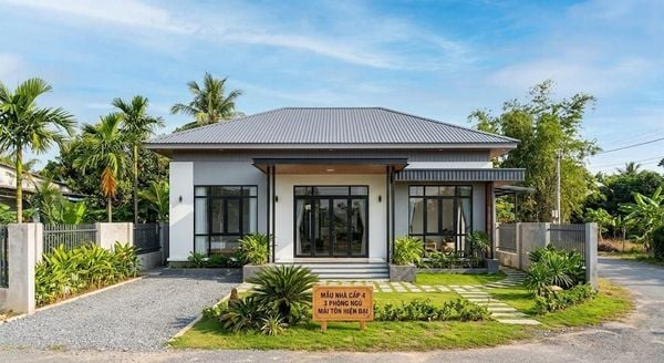Mẫu nhà cấp 4 3 phòng ngủ mái tôn