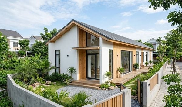 Mẫu&nbsp;nhà cấp 4 5x20 3 phòng ngủ phong cách Bắc Âu