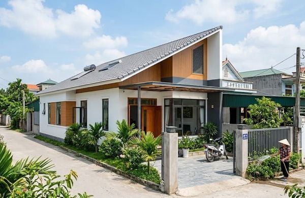 Mẫu&nbsp;nhà cấp 4 5x20 3 phòng ngủ mái lệch