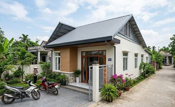 Mẫu nhà cấp 4 đẹp 5x20 3 phòng ngủ mái tôn