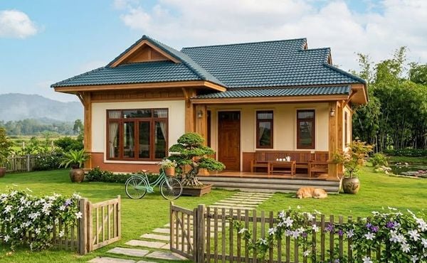 Mẫu nhà cấp 4 8x12 3 phòng ngủ mái Thái