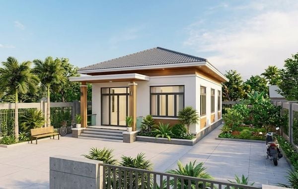 Mẫu nhà cấp 4 8x12m đẹp trẻ trung