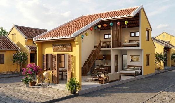 Mẫu nhà cấp 4 gác lửng 3 phòng ngủ 5x15