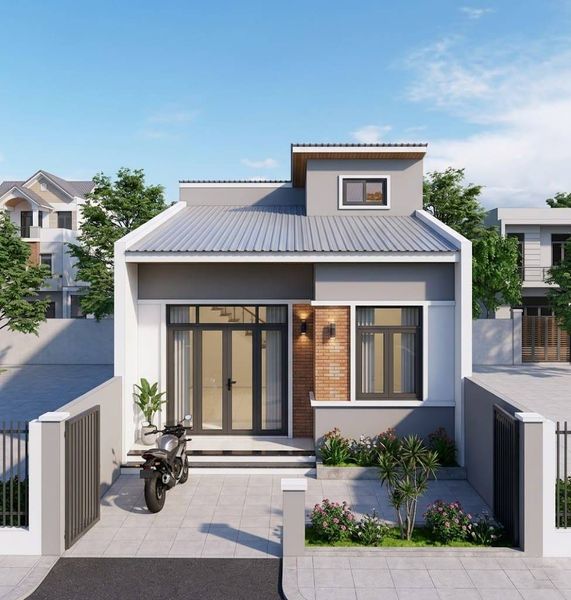 Thiết kế nhà cấp 4 3 phòng ngủ 300 triệu có gác lửng