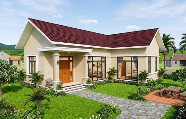 Thiết kế nhà cấp 4 3 phòng ngủ 300 triệu sân vườn