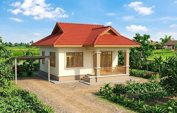 Thiết kế nhà cấp 4 nông thôn 3 phòng ngủ 300 triệu