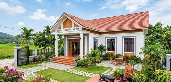 Mẫu nhà cấp 4 3 phòng ngủ 500 triệu có sân vườn