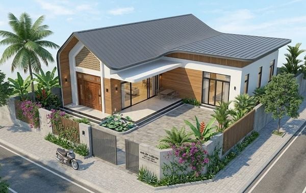 Mẫu nhà cấp 4 120m2 4 phòng ngủ 1 thờ