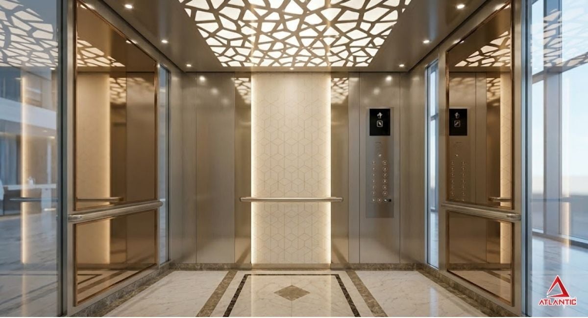 Dòng thang máy kính thiết kế cabin toàn phần kết hợp cùng inox sáng màu