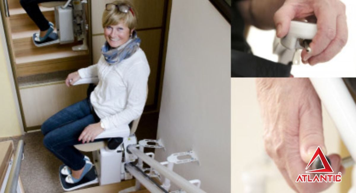 thang ghế stairlift dễ dàng sử dụng với nút gạt