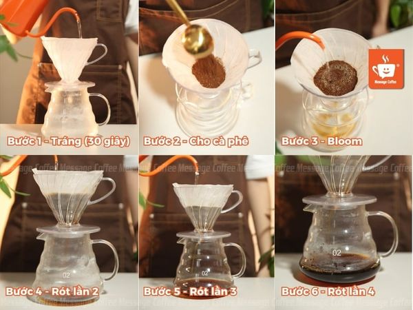 cách bước pha Pour Over cho Fine Robusta