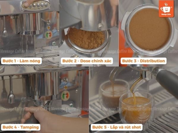 Các bước Fine Robsuta pha máy