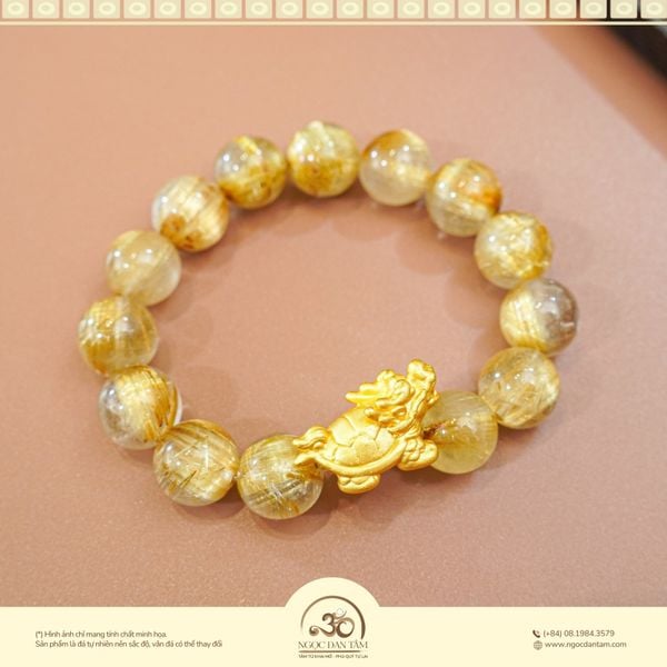 thạch anh tóc vàng phối charm