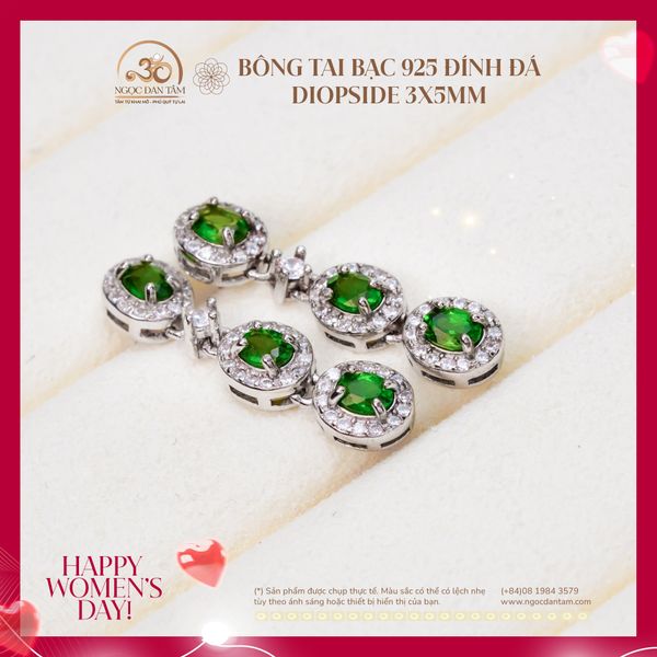 Trang sức Diopside 3x5mm