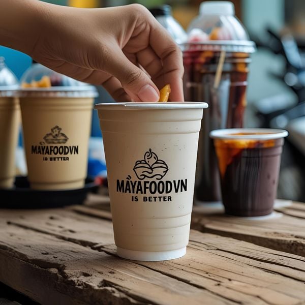 cốc giấy in logo đẹp lan tỏa thương hiệu tự nhiên khi khách hàng mang đi