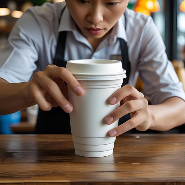 cốc giấy mỏng nhẹ cầm không chắc tay gây mất thiện cảm với khách hàng