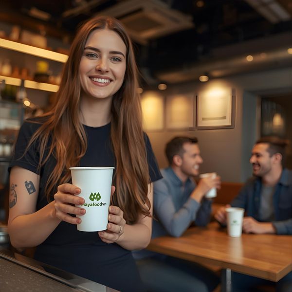 Chủ quán tìm được cốc giấy chất lượng