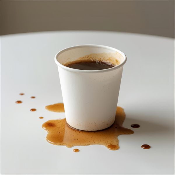 Cốc giấy không thương hiệu bị rò rỉ