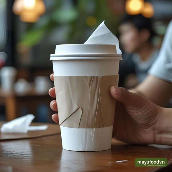 “Cốc giấy cao cấp giữ nhiệt tốt, không thấm nước khi dùng đồ uống nóng hoặc lạnh”