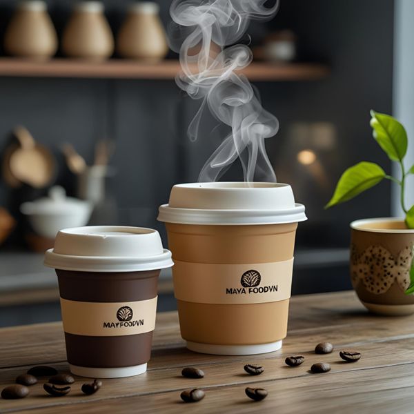 mẫu cốc giấy thiết kế theo màu thương hiệu quán cà phê trà sữa