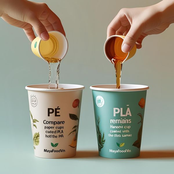 so sánh cốc giấy giá rẻ in logo bị nhòe và cốc giấy chất lượng cao in sắc nét