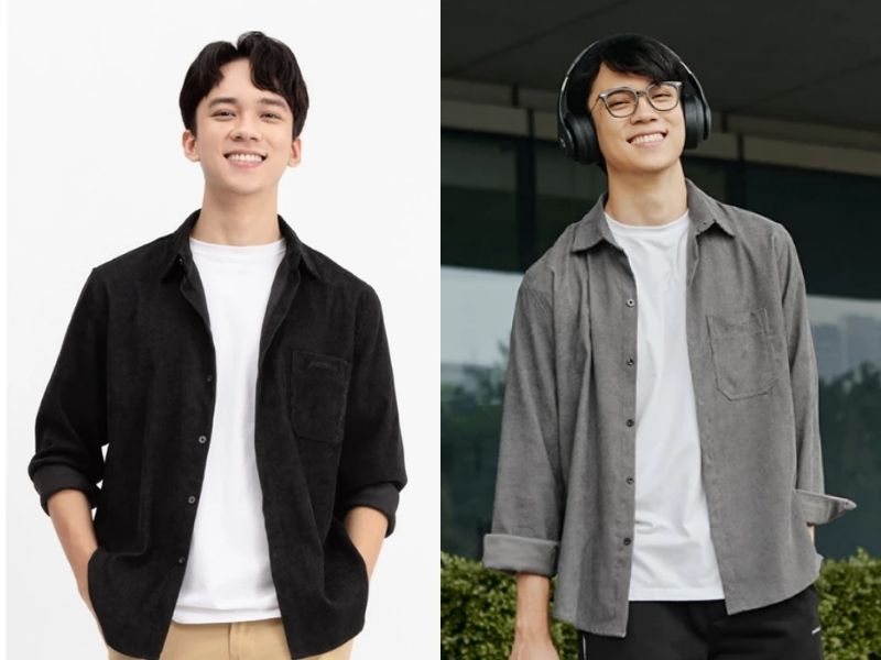 Áo sơ mi khoác ngoài nam phối đồ layering đầy phong cách