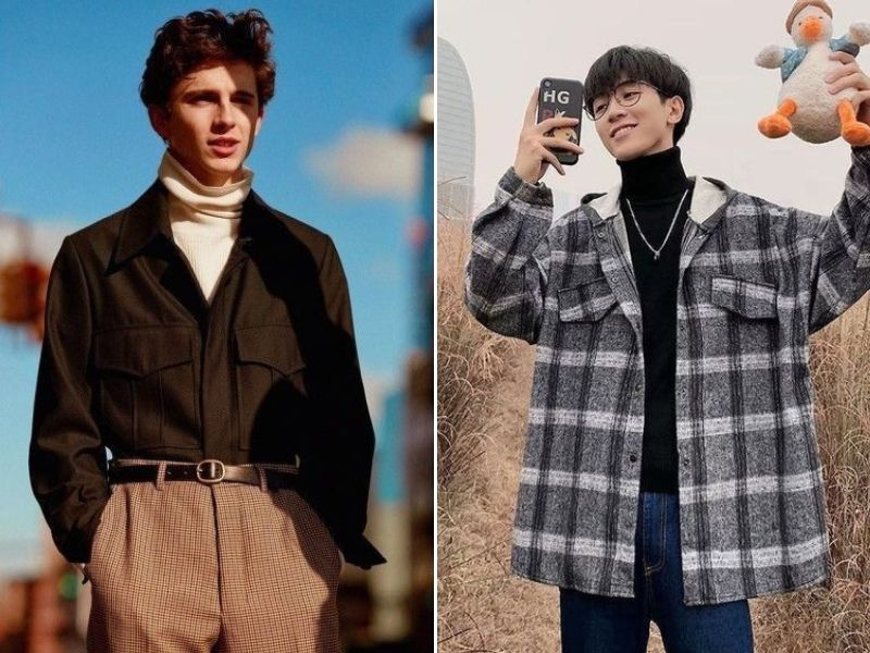 Phối đồ với Áo sơ mi khoác ngoài phong cách cổ điển hiện đại