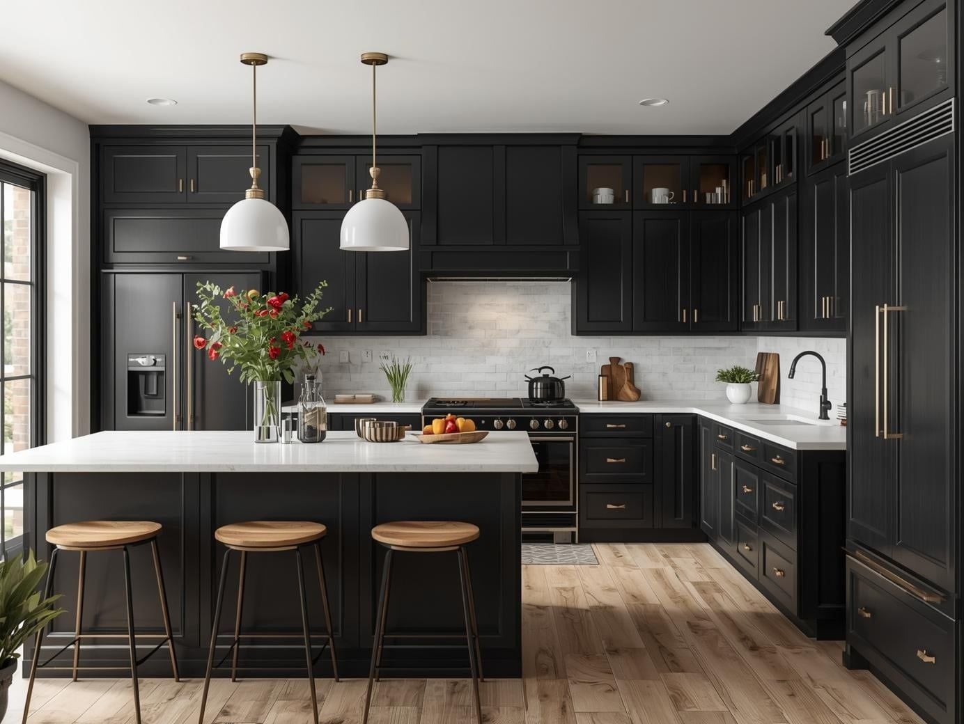 Black Shaker Cabinets as a Balanced and Timeless Option