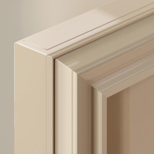 Precision craftsmanship detail of inset cabinets by VIC Cabinet Vietnam.