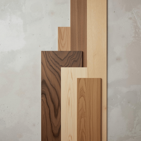 High-quality oak, walnut, and birch veneers used by VIC Cabinet Vietnam for durable and beautiful cabinetry.